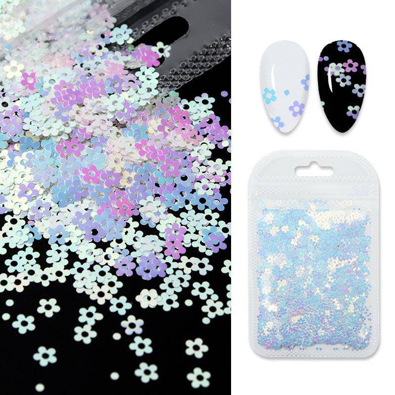 Holographic red butterfly nail art glitter sequins and 3D laser sheet manicure charms for nail design decoration by dev2-aff