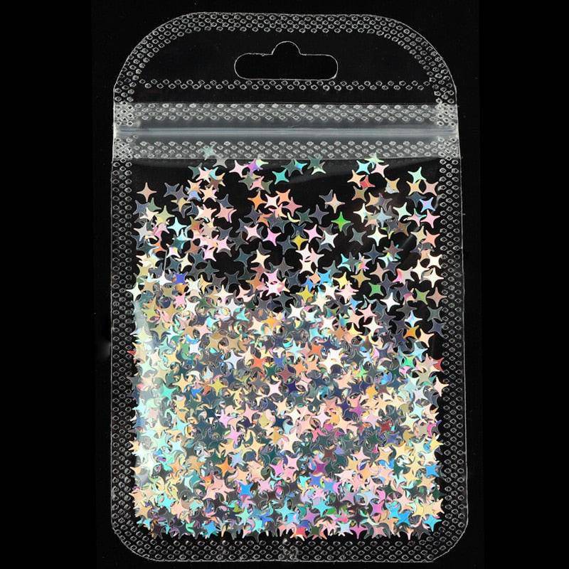 Holographic red butterfly nail art glitter sequins 3D laser sheet for manicure decoration by dev2-aff.