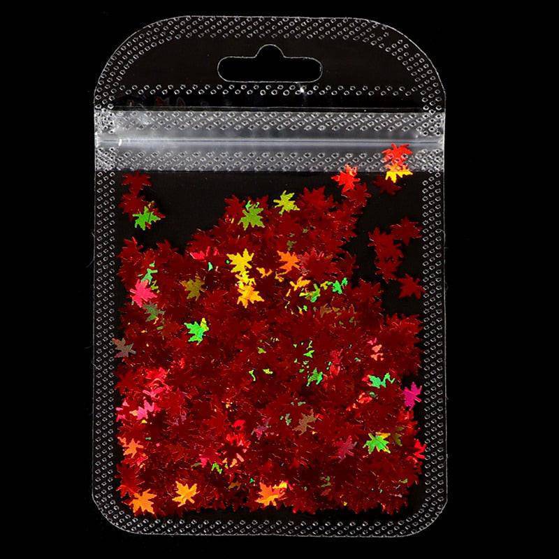 Holographic red butterfly nail art glitter sequins and 3D laser sheet for nail design decoration by dev2-aff.