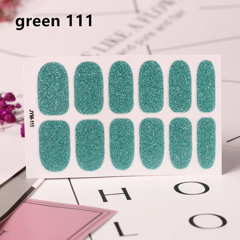 Full cover toe nail art glitter sticker sheet in dark pink with sparkling design, perfect for summer manicure by dev2-aff.