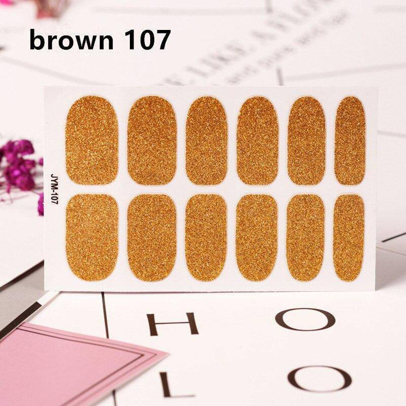 Full cover toe nail art glitter sticker sheet by dev2-aff featuring sparkling dark pink toenail decals for sexy summer pedicure.
