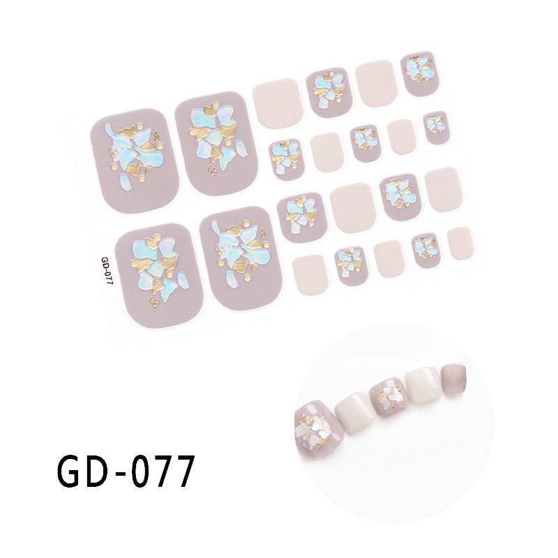 Dark pink full cover toe nail art glitter stickers by dev2-aff, perfect for sparkling summer manicure and foot decor.