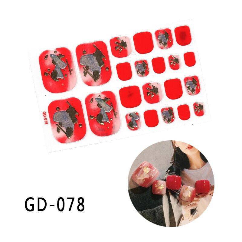 Dark pink glitter toe nail sticker sheet with full cover design, perfect for summer manicure and sparkling foot decals by dev2-aff.