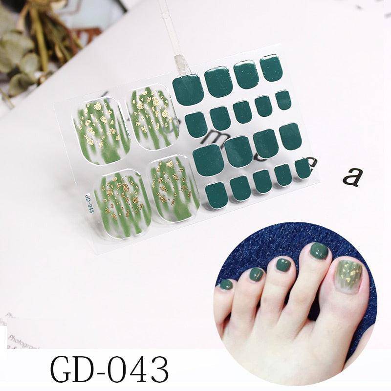 Dark pink full cover toe nail art glitter stickers by dev2-aff, featuring sparkling summer-style toenail decals for a stylish manicure.