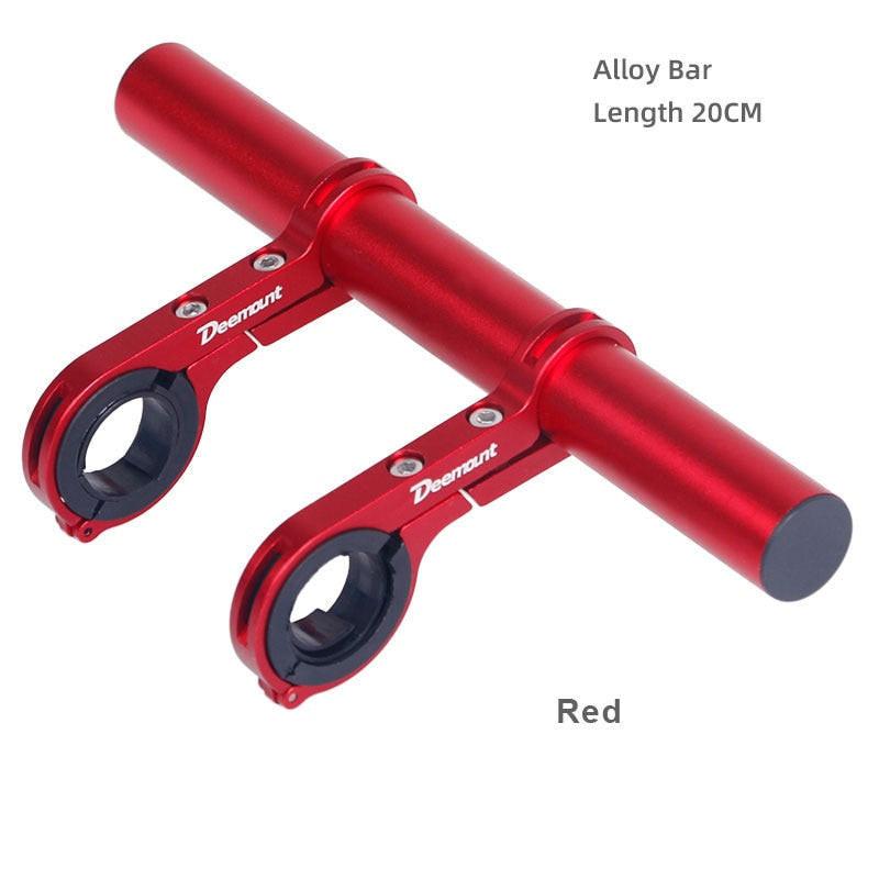Red bicycle handlebar extended bracket for 10-30cm bike headlight mount, computer holder, and lamp support rack alloy fiber stand
