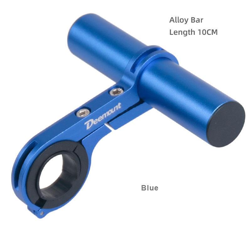 Red bicycle handlebar extended bracket for bike headlight, computer, and lamp support, made of alloy fiber, available in 10-30cm lengths.